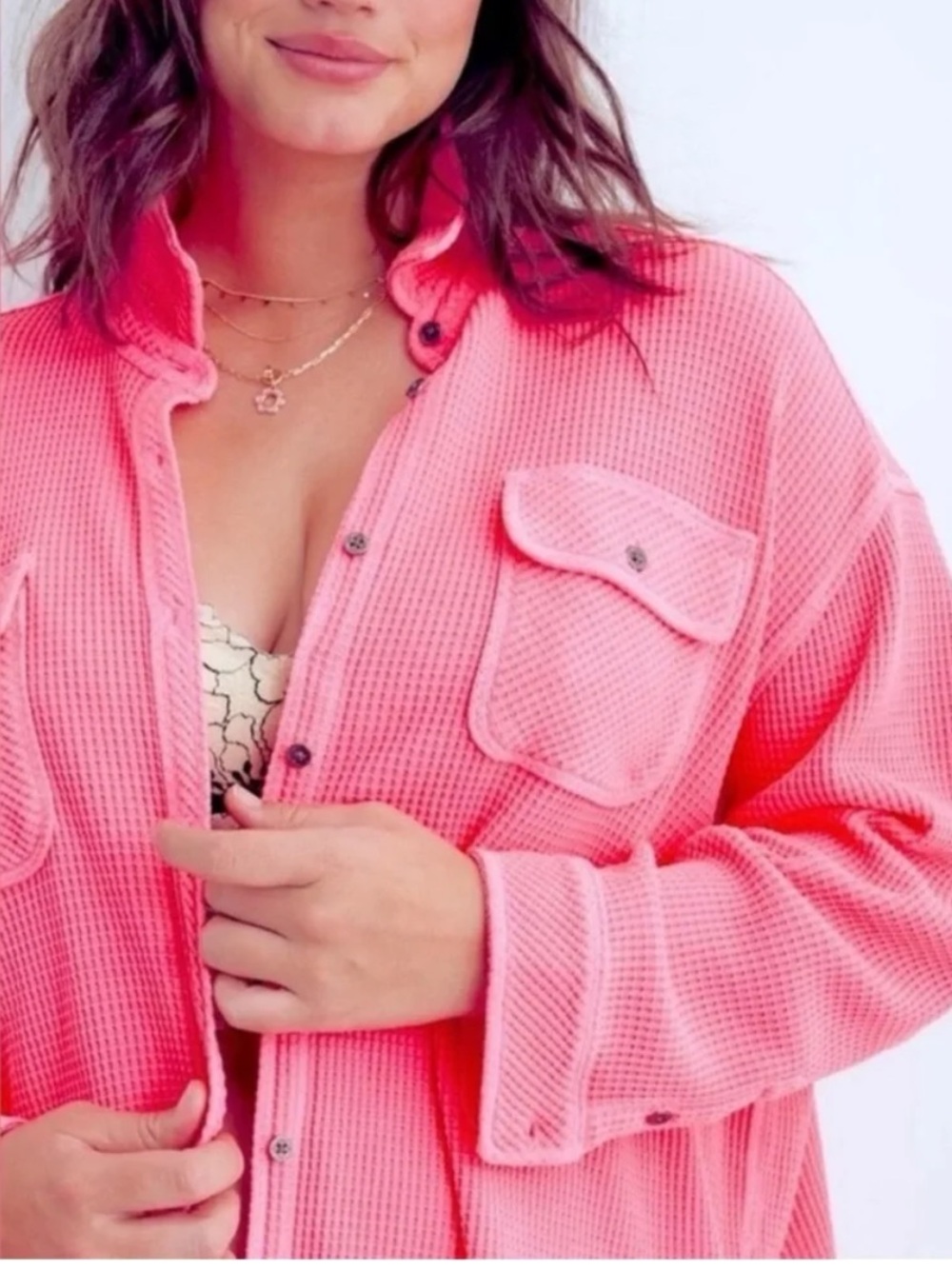 Aerie Lumber Jack Waffle Button Down Shirt - Small